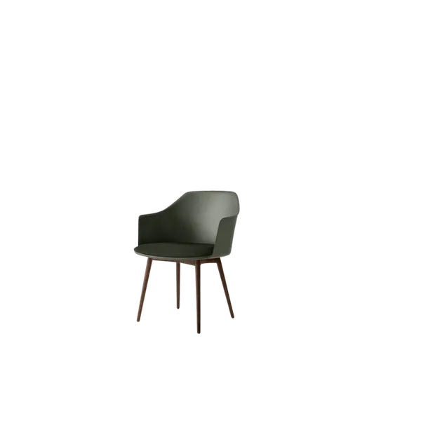 Rely HW77 Spisebordsstol Med Armlæn Polstret Sæde Bronze Green/Lakeret Valnød/Vidar 0972