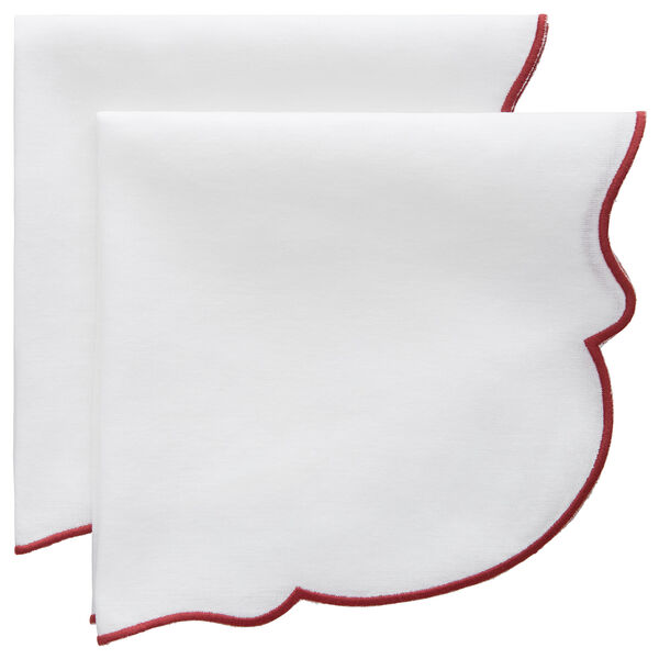 Gia Serviet 45x45 cm 2-pak Hvid / Bourgogne