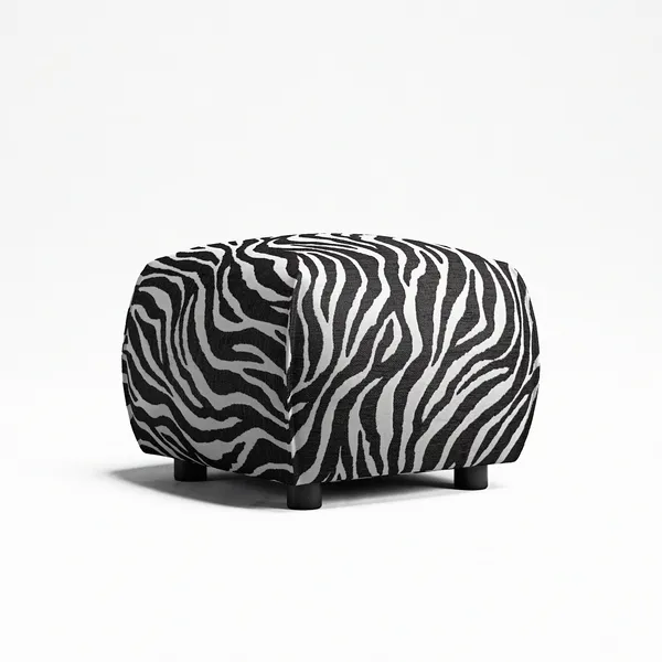 Le Petite Puff Zebra Sort / Hvit