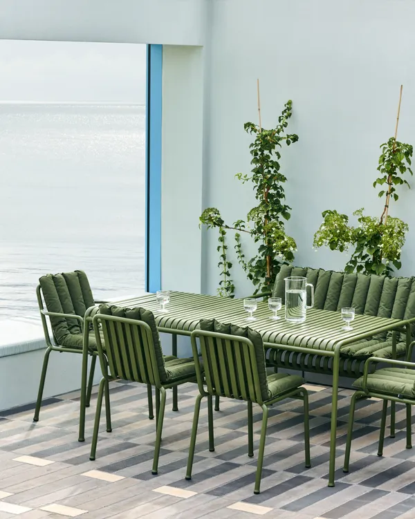 Palissade Soft Quilted Pude Til Spisebordsbænk Olivengrøn
