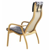 Lamino Fåtölj Med Fotpall Fårskinn Espresso / Lackad Bok