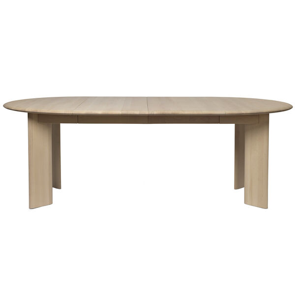 Bevel Extend. x2 Bord Forlængbart design i massiv bøg med bløde afrundede hjørner og elegante vinklede brede ben To medfølgende tillægsplader Forlængelig x2 White Oiled Beech