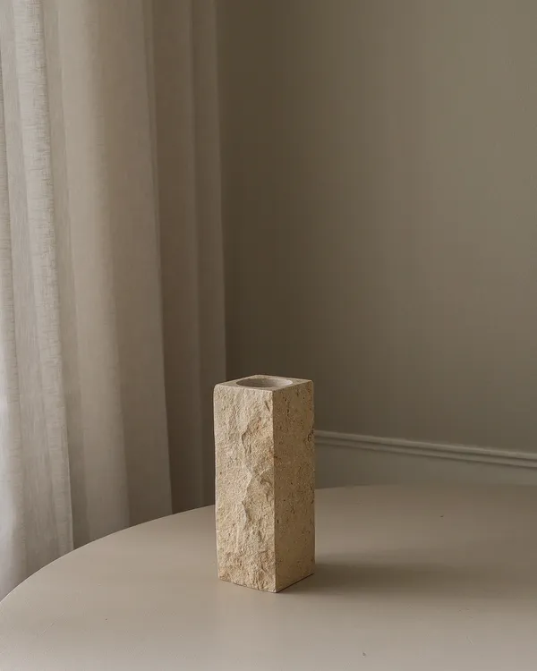 Edge Vase Small Limestone