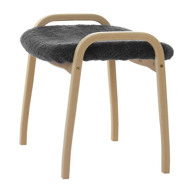 Lamino Fotskammel Saueskinn Bok/Charcoal