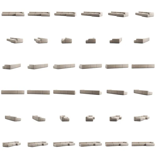 Grand 5-Paikkainen Sohva leposohva Oikea Sandshell Beige