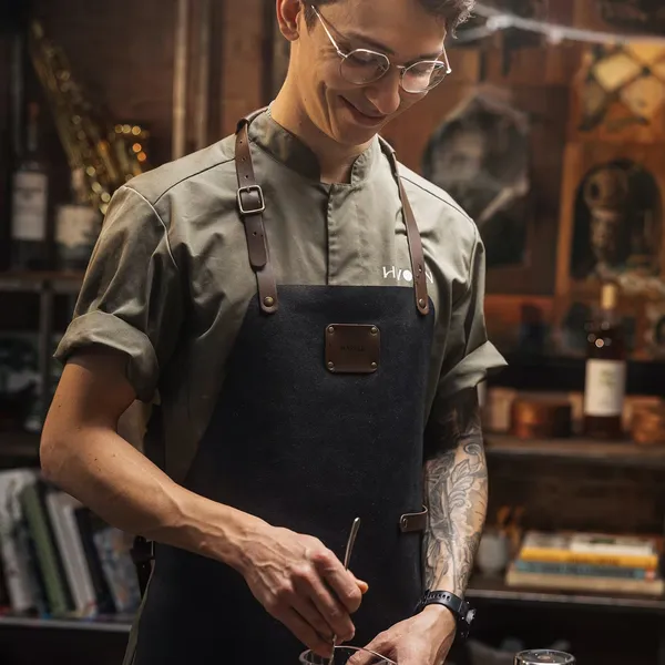 Leather Forklæde Sort