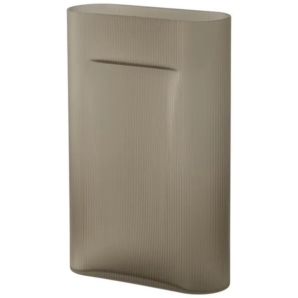 Ridge Vase Frostet Glas 485 cm Taupe