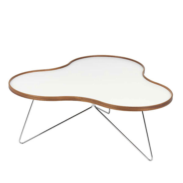 Flower Soffbord 114 cm Vit/Ek/Krom