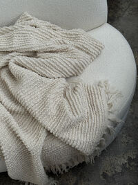 Janzen Wool Plaid Bouclé 130x170 cm Off-white