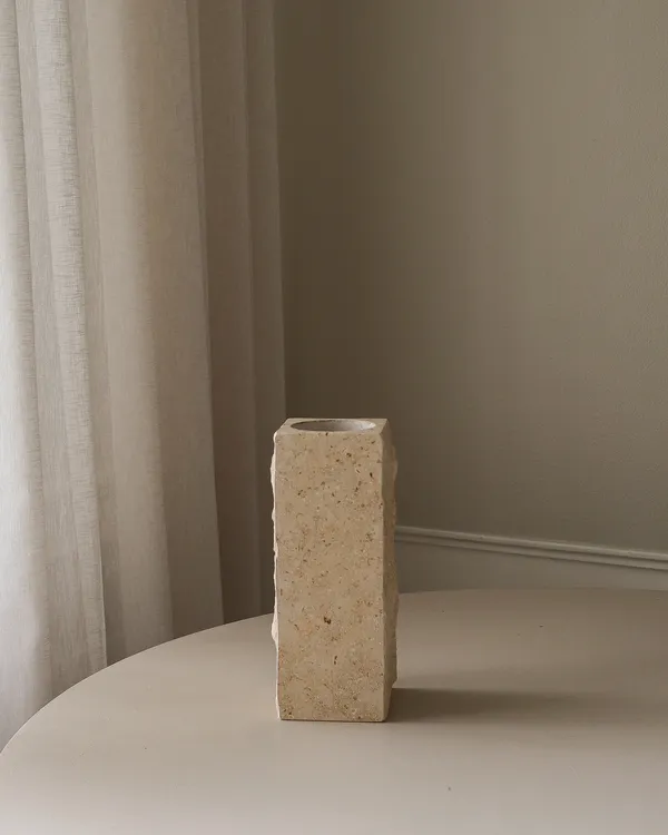Edge Vase Medium Limestone
