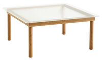 Kofi Soffbord 80x80 cm Vattenbaserad Lackad Ek / Räfflat Glas