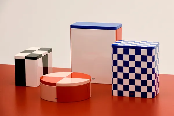 Tin Container Extra Large Blue / Red / Off-white