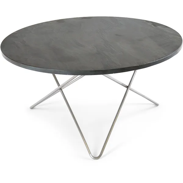 O Sofabord Ø80 cm Rustfrit Stål /Rustique slate