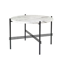 TS Sofabord 55 cm Sort / Hvidt Carrara marmor