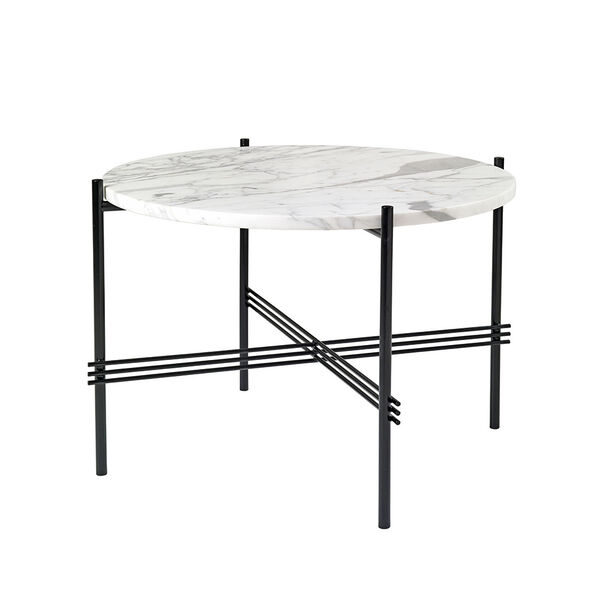 TS Soffbord 55 cm Svart / Vit Carraramarmor