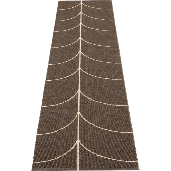 Leif Plastmatta Dark Brown / Cream 70x270 cm