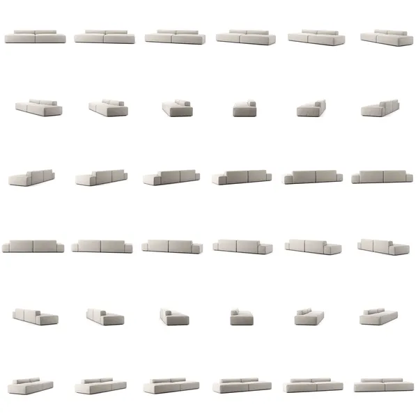 Grand 4-Personers Sofa åbne ender Moon White