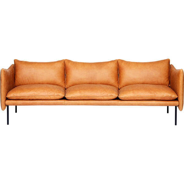 Tiki Sofa 3-Pers Sorte Ben / Læder Vintage Cognac