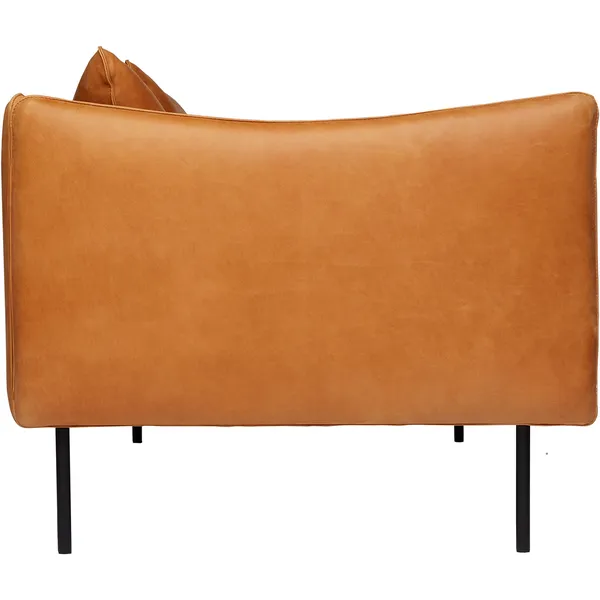 Tiki Soffa 3-Sits Svarta Ben / Skinn Vintage Cognac