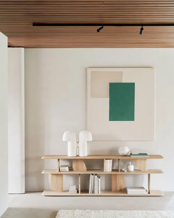 Geometric Bokhylle Lav Eik