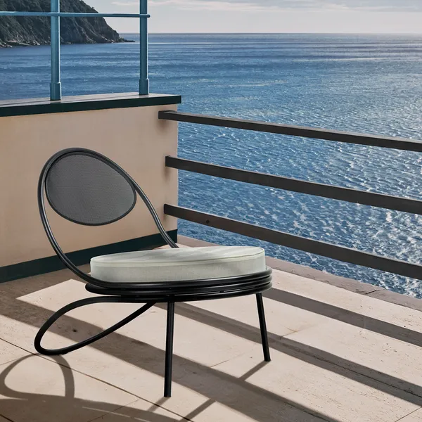 Copacabana Loungestol Sort / Leslie Stripe 020