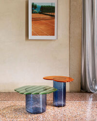 Striche Side Table Orange / Blue