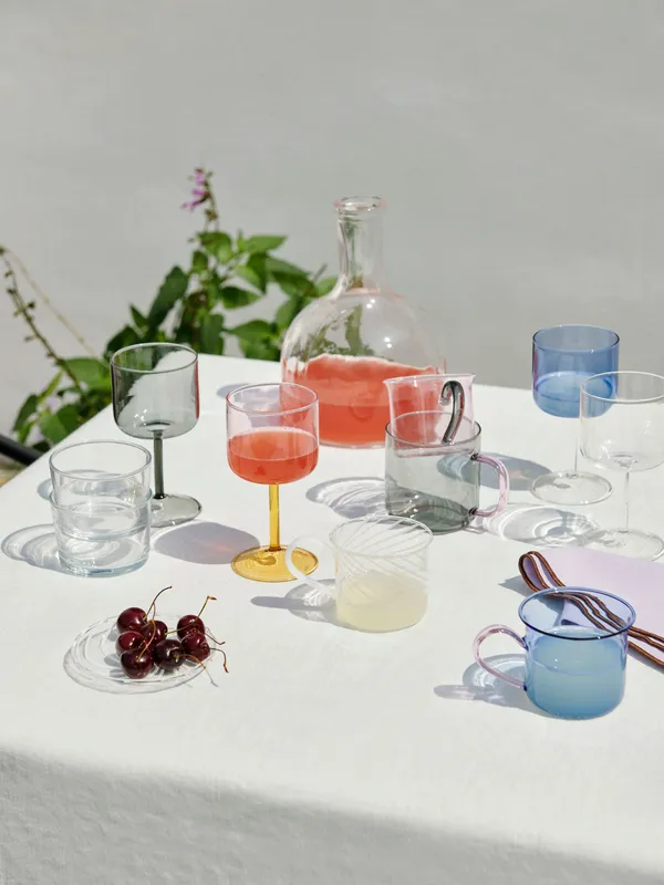Tint Vinglass 2-pk Klar / Jade Blue