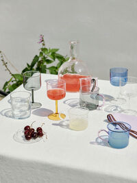 Tint Vinglass 2-pk Klar / Jade Blue