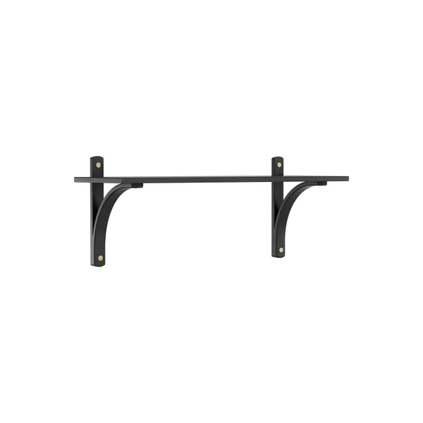 Levi Wall Shelf 90 cm Small Brass / Black Stained Ash