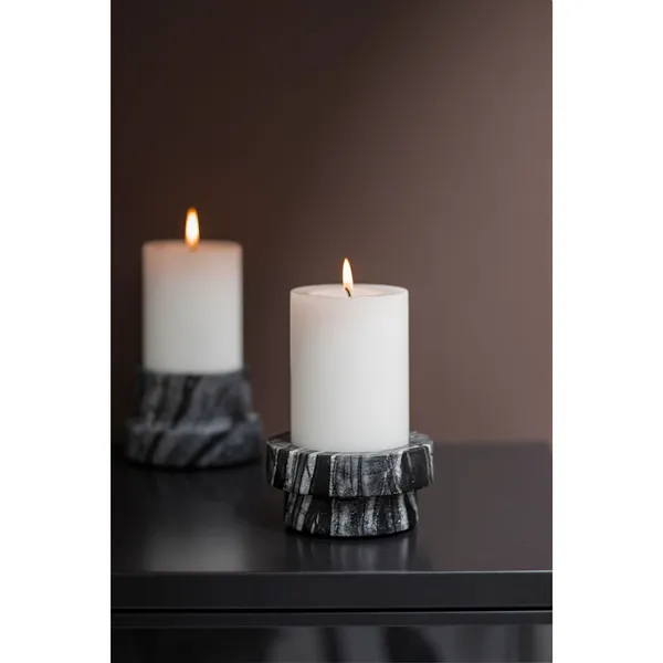 MARBLE Lysestake Lav Sort/Grå