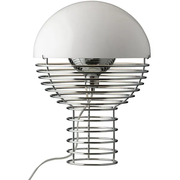 WIre Bordlampe 30 cm Krom / Hvit