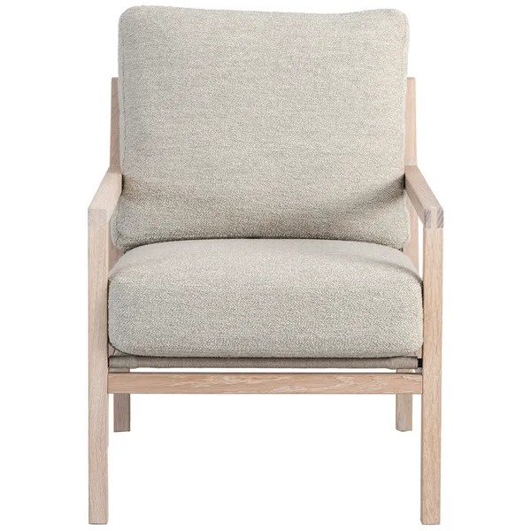 Seventy Five Wood Fåtölj Vitpigmenterad Ek / Bouclé Sand