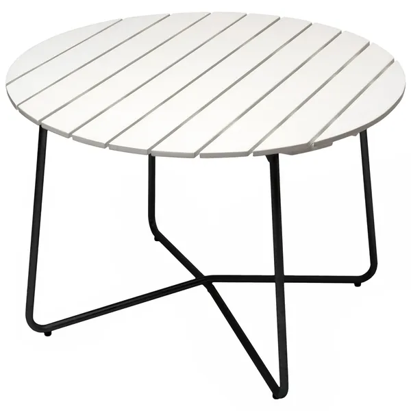 9A Bord Ø100 cm Vitlackerad Ek / Svart