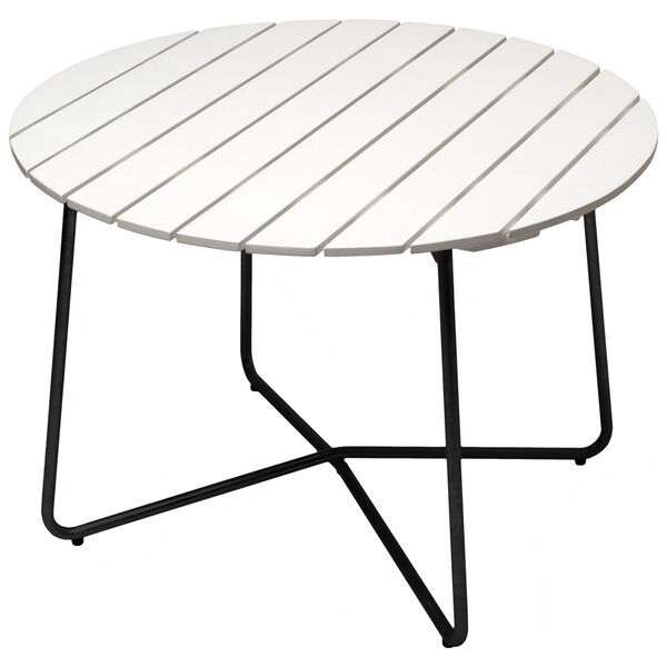 9A Bord Ø100 cm White lacquered Eik / Sort