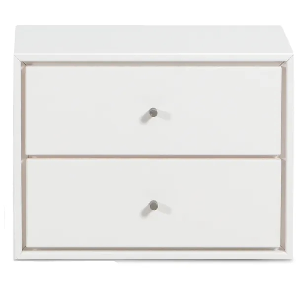 Volt Nattbord Vegghengt 2 Skuffer Beige/Rustfritt Stål