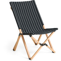 Outdoor Market Folding Chair Black With Beige Stripe