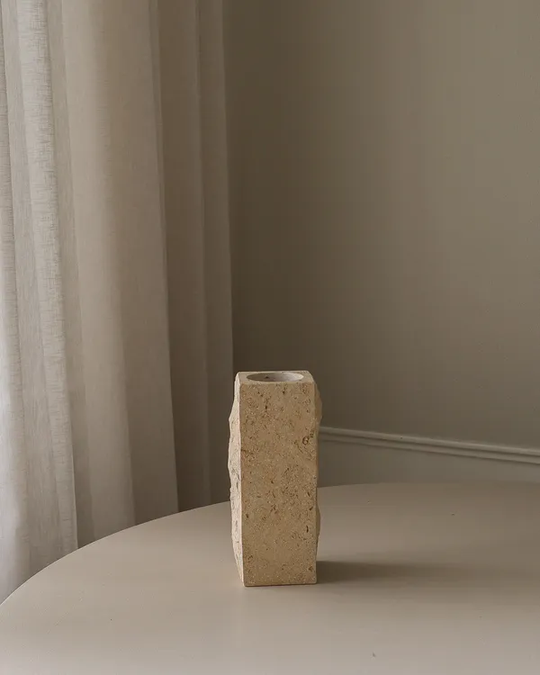 Edge Vase Small Limestone