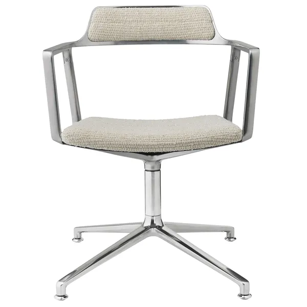 452 Swivel Chair With Feet Wavy Off-white