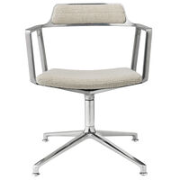 452 Swivel Chair With Feet Wavy Off-white