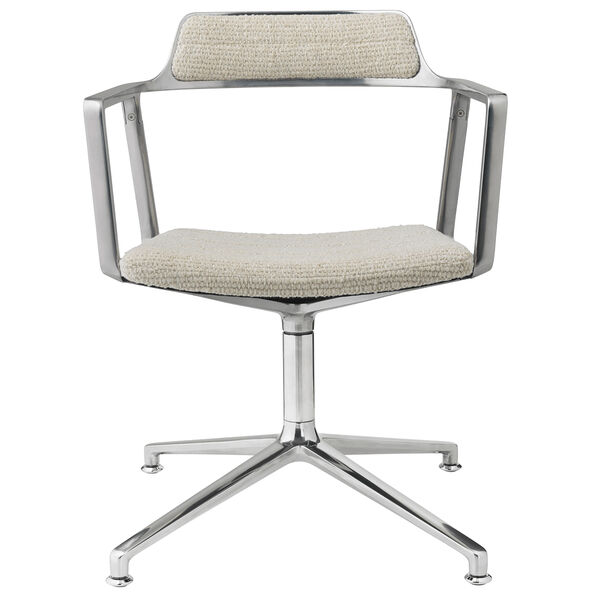 452 Swivel Chair With Feet Wavy Off-white