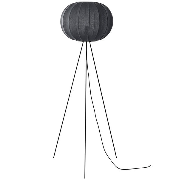 Knit-Wit Golvlampa Hög Rund 45 cm Svart