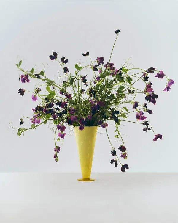 Conical Vase Large Yellow / Lime Green