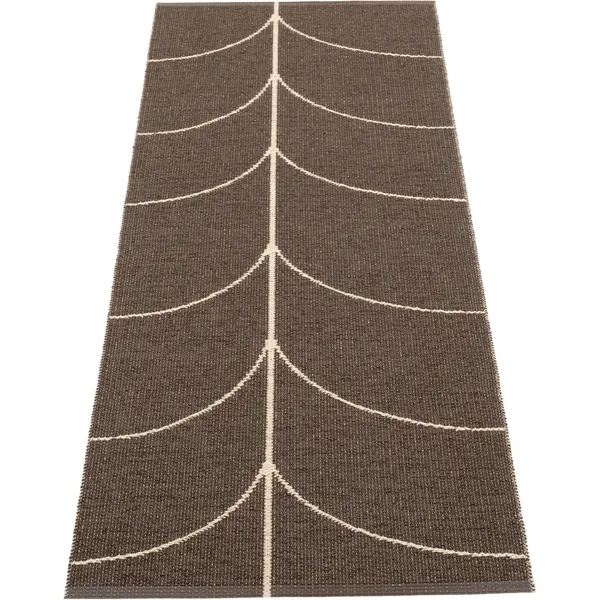 Leif Muovimatto Dark Brown / Cream 70x180 cm
