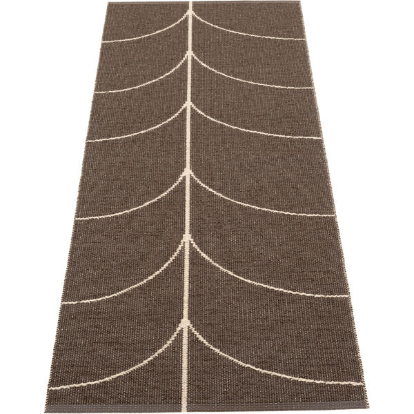 Leif Muovimatto Dark Brown / Cream 70x180 cm