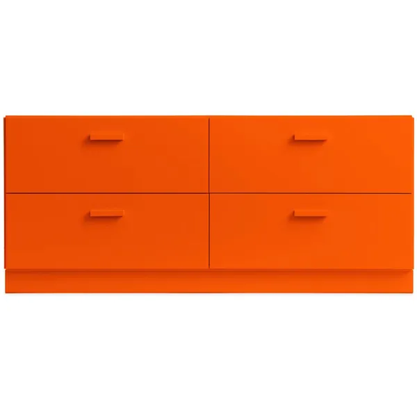 Relief Byrå Låg Med Sockel Orange