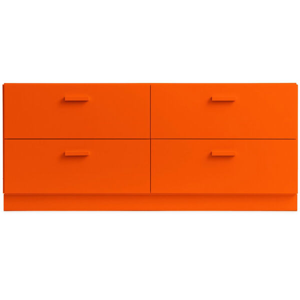 Relief Kommode Lav med Fodstykke Orange