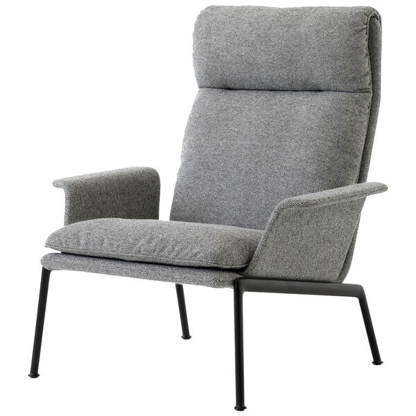 Muno LN17 Loungestol Høj Ryg Med Armlæn Warm Black / Hallingdal 0126