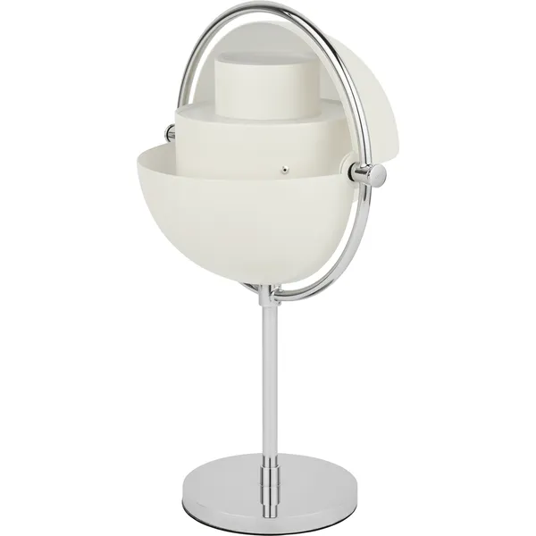 Multi-Lite Bordlampe Bærbar Krom / Hvid Halvmat