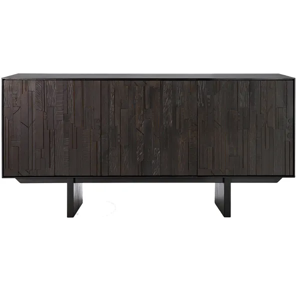 Teak Mosaik Sideboard Fyra Dörrar