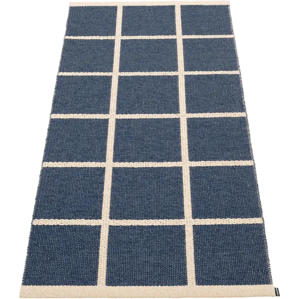 Criss Plastikmåtte Dark Blue / Cream 180x260 cm